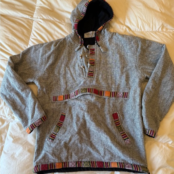 Gray Hooded sweatshirt with Multicolor Accents for the better sweater - Picture 1 of 10